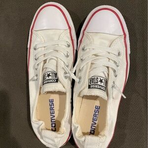 Converse. Women’s Size 6. White.  slip-on. Like new.